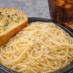 Kid's Parmesan Spaghetti with Garlic Bread & Drink