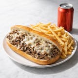 Cheese Steak, French Fries & One Can of Soda Lunch Special 