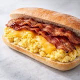 Egg Sandwich with Bacon on Hoagie Roll Breakfast 