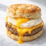 Egg Sandwich with Sausage Breakfast 