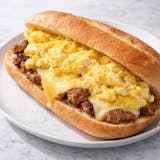 Egg Sandwich with Sausage on Hoagie Roll Breakfast 