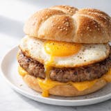 Egg Sandwich with Sausage on Kaiser Roll Breakfast 