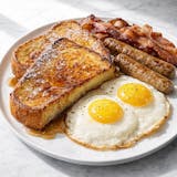 French Toast with Eggs & Meat Breakfast 