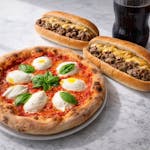 One Large Plain Pizza, Two Cheesesteaks & One 2 Liter Soda Special 