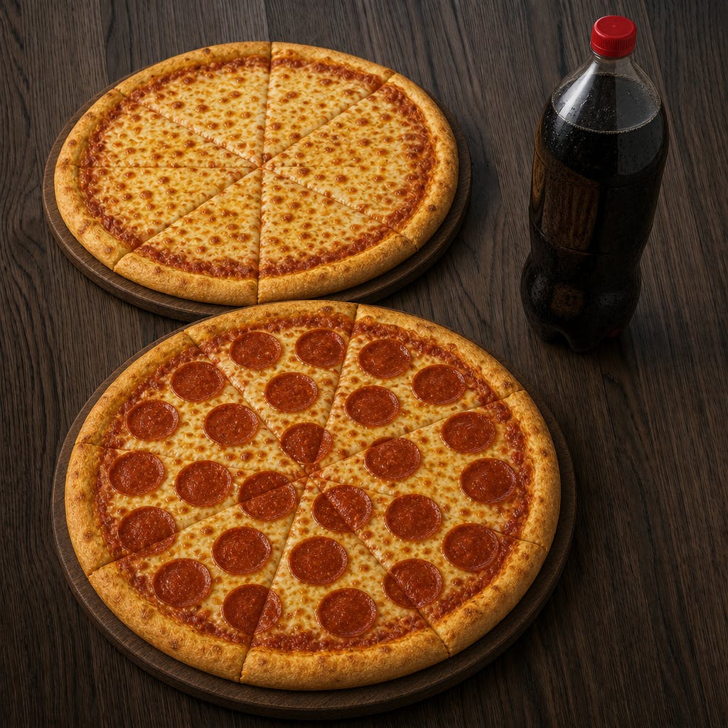 Two Large Two Toppings Pizza & 2 Liter Soda Deal