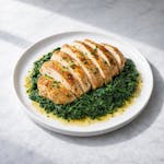 Low Carb Chicken over Sautéed Spinach
