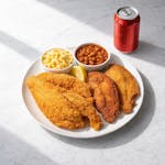 2# 1 Catfish, 1 Perch, 1 Tilapia, 2 Sides & 1 Can of Soda Combo