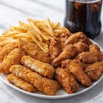 6# 8 Pieces of Perch, 15 Whole Wings, Large Fries & 2  Liter Drink Combo