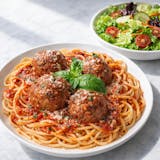 Spaghetti with Meatballs & Dinner Salad Lunch
