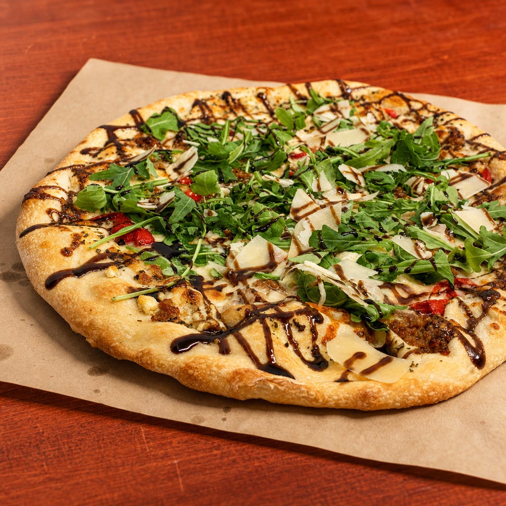 Sausage, Arugula & Asiago Pizza
