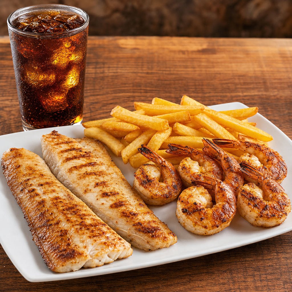 2 Pieces Fish & 5 Pieces Shrimp (Grilled) Spcia