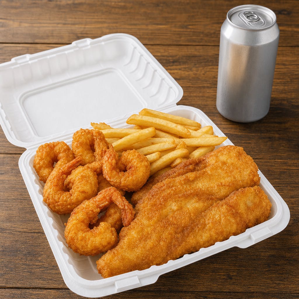 2 Pieces Fish & 5 Pieces Shrimp Special