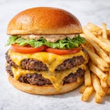 Cheesy Double Smash burger  w/ fries 