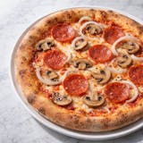 Cheese, Pepperoni, Mushroom & Onion Pizza