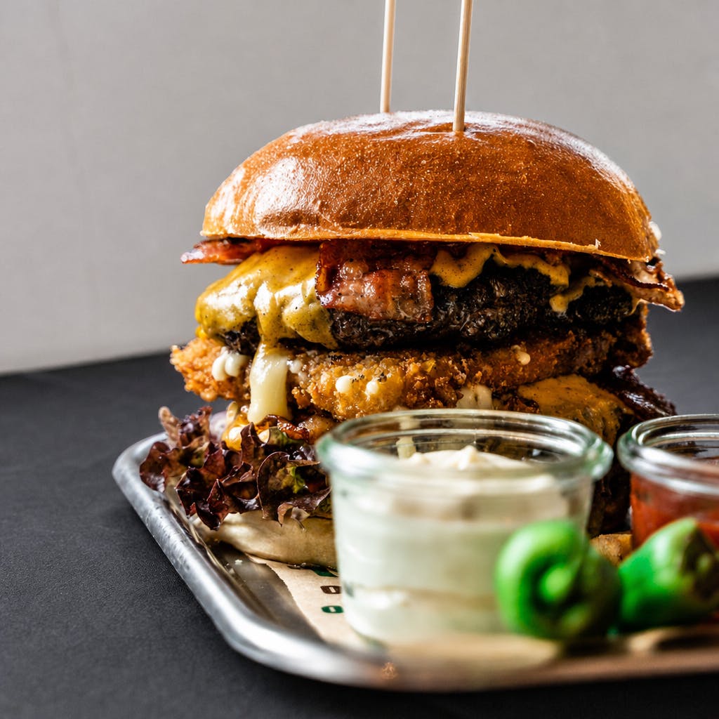 Bacon Cheeseburger on Italian Roll