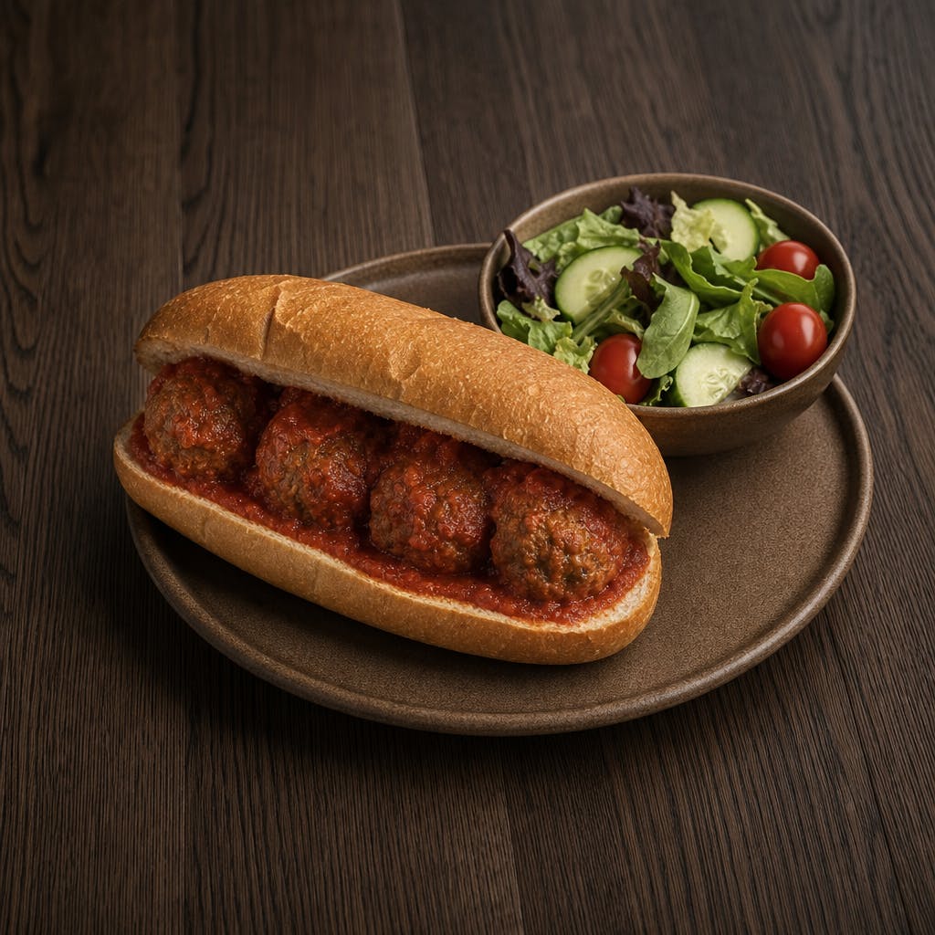Italian Meatball Sandwich & Salad