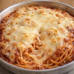 Baked Spaghetti with Mozzarella Cheese