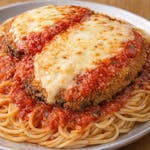 Eggplant Parmigiana with Spaghetti