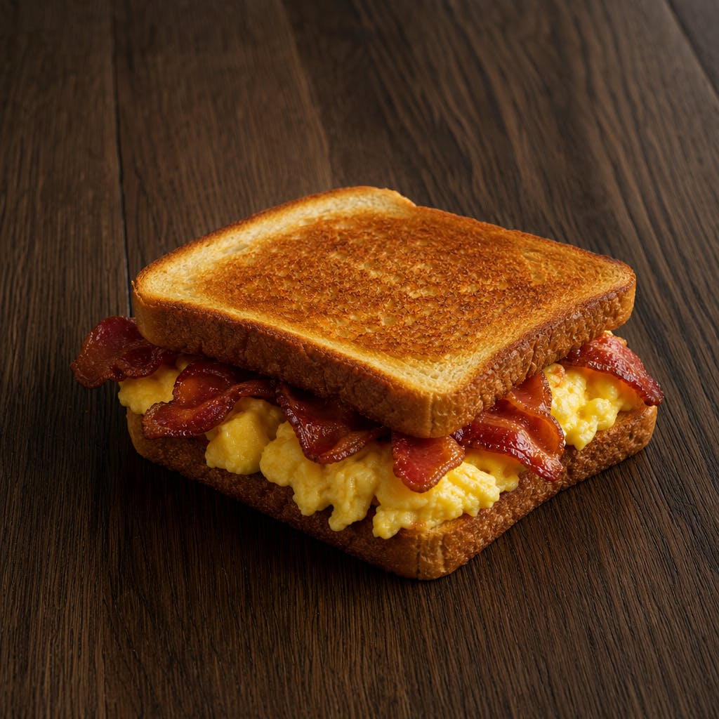 Hot Bacon & Eggs Sandwich