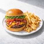 Bacon Cheddar Burger Platter 