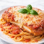 Chicken Cutlet Parmigiana with Pasta