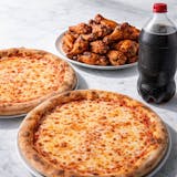 Two Large Cheese Pizza, 20 Wings & 2 Liter Soda Special