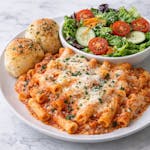 Baked Ziti with Garlic Rolls & Side Salad Lunch