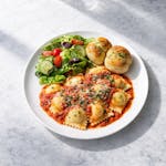 Cheese Ravioli with Garlic Rolls & Side Salad Lunch
