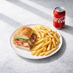 Half Sub, Fries & Soda Can Lunch