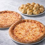 2 Large Cheese Pizzas & 12 Garlic Knots Special