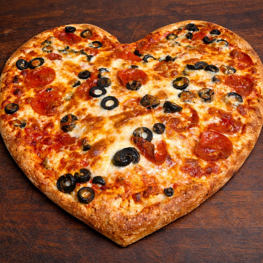 Heart-shaped Pizza