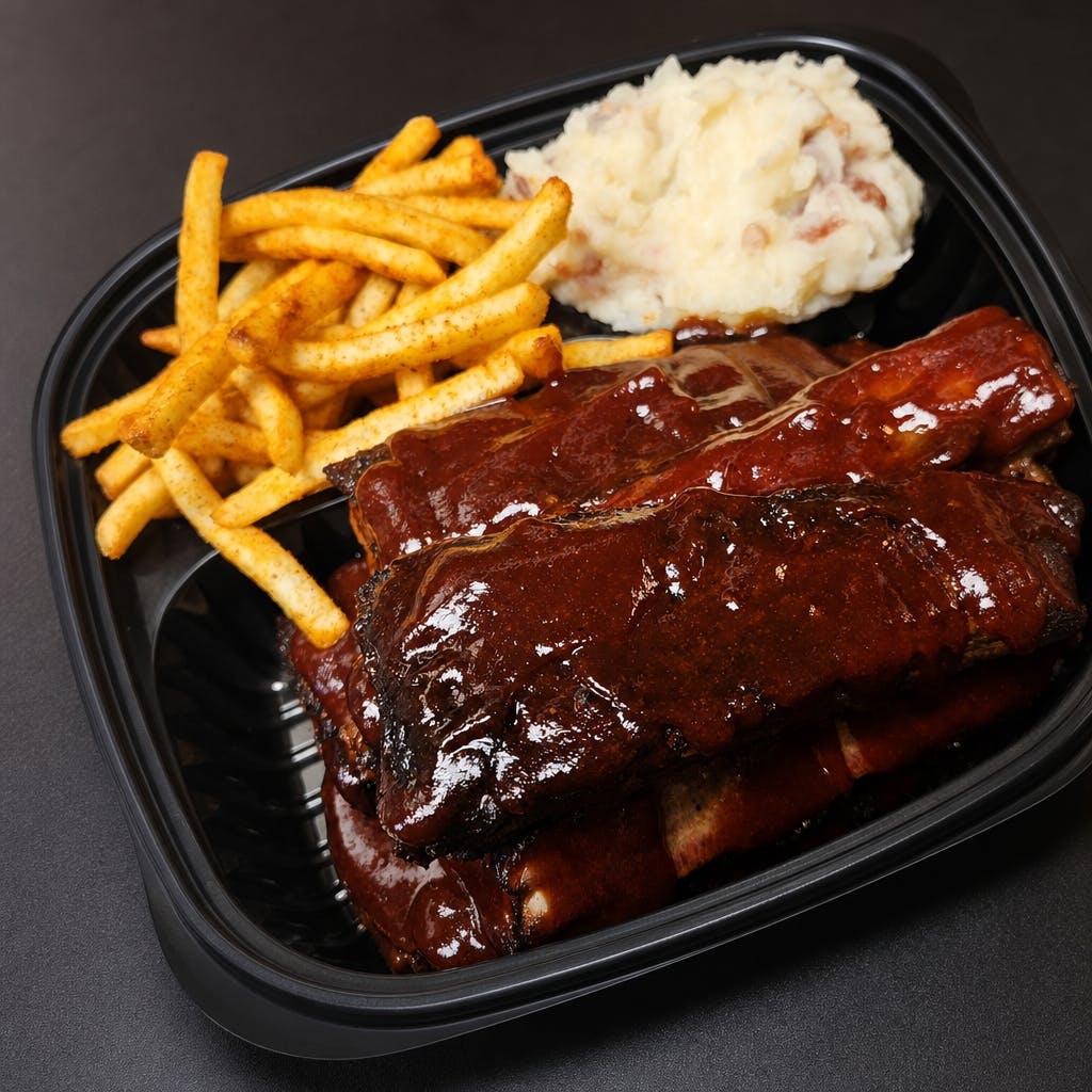 Smoked Pork Half Rack Dinner 5 Ribs