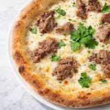 White Cheesesteak Pizza 