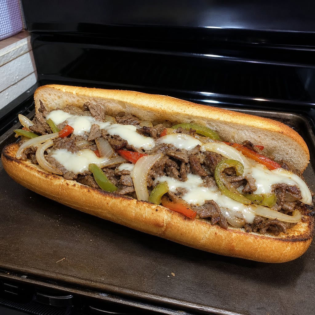 Philly Cheesesteak with Onions & Peppers